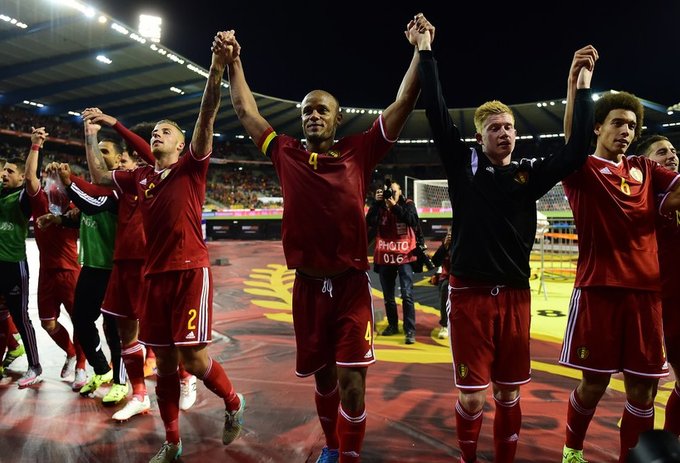 شادی بازیکنان بلژیک