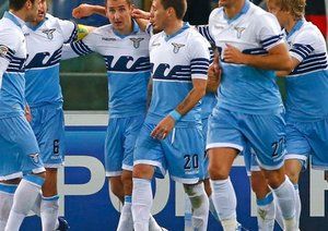 شادمانی بازیکنان لاتزیو|لاتزیو 3 - 1 میلان / سری آ