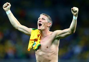 باشتین شوانشتایگر|خوشحالی باشتین شوانشتایگر ، بازیکن آلمان بعد از اتمام بازی مقابل برزیل.