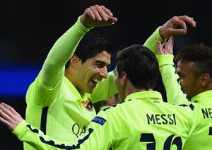 لوئیس سوارز - مسی - نیمار|منچستر سیتی 1 - 2 بارسلونا / لیگ قهرمانان