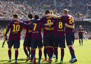 شادی بازیکنان بارسا