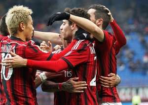 شادی بازیکنان میلان