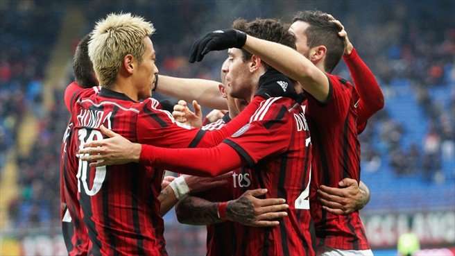 شادی بازیکنان میلان