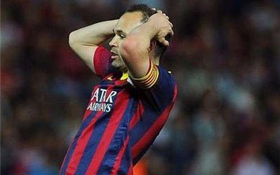 اینیستا بازی بارسلونا مقابل ویارئال را از دست داد