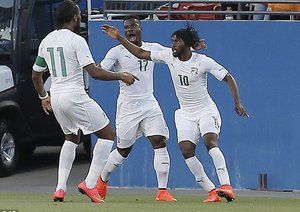 جروینهو - دروگبا|جشن بازیکنان ساحل عاج بعد از باز کردن دروازه السالوادور.