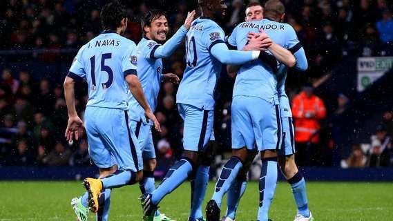 منچستر سیتی 3 - 0 وست بروم ویچ/هفته سی ام لیگ برتر /گل های مسابقه