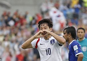 شادی بازیکن کره