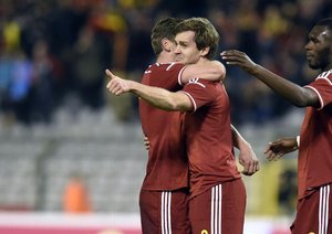 شادی بازیکنان بلژیک