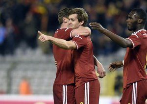 شادی بازیکنان بلژیک|بلژیک 3 - 1 ایسلند / دیدار دوستانه