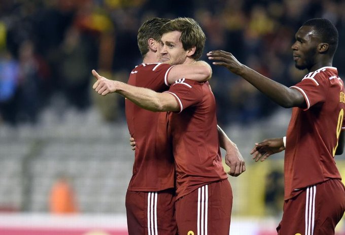 شادی بازیکنان بلژیک