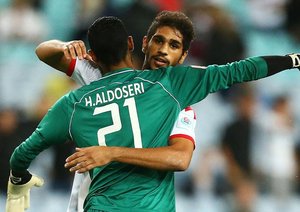 شادی بازیکنان بحرین|قطر 1 - 2 بحرین / جام ملت های آسیا 2015