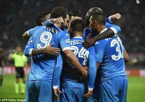 شادی بازیکنان ناپولی