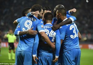 شادی بازیکنان ناپولی|میلان 0 - 4 ناپولی / سری آ