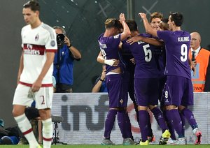 شادی بازیکنان فیورنتینا|فیورنتینا 2 - 0 میلان / سری آ