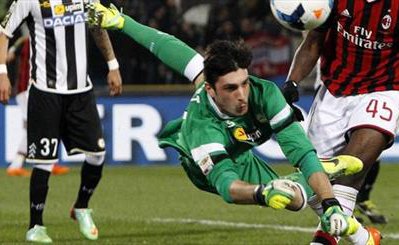 اودینزه با درخشش سنگربان 17 ساله اش یک امتیاز از اینتر گرفت