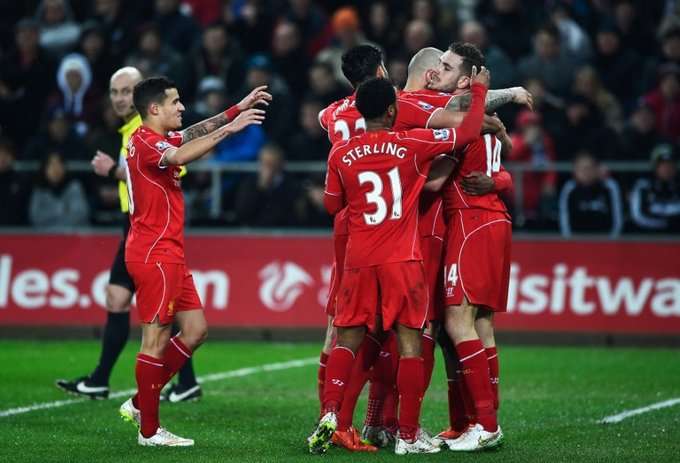 شادی بازیکنان لیورپول