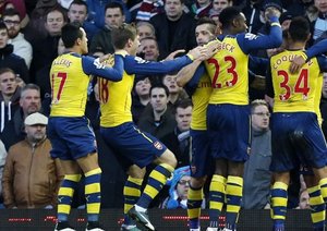 شادی بازیکنان آرسنال