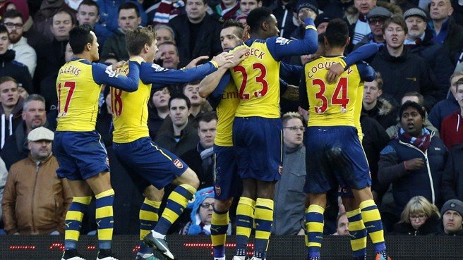 شادی بازیکنان آرسنال