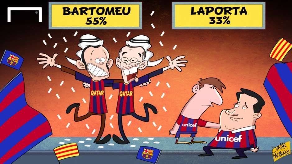 Bartomeu - Laporta - Messi (Caricature) (Omar Momani).jpg