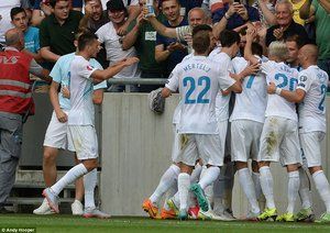 شادی بازیکنان اسلوونی