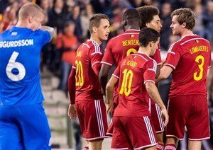 شادی بازیکنان بلژیک|بلژیک 3 - 1 ایسلند / دیدار دوستانه