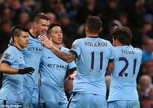 شادی بازیکنان سیتی