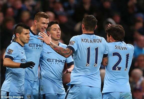 شادی بازیکنان سیتی