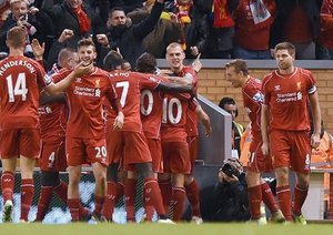 شادی بازیکنان لیورپول