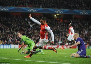 الکس اوکسلید چمبرلین|آرسنال 3 - 3 اندرلشت / لیگ قهرمانان