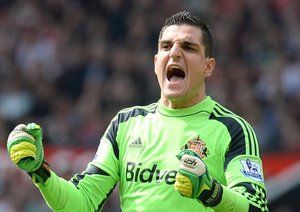 ويتو مانون|خوشحالی ویتو مانونه گلر ساندرلند بعد از پیش افتادن تیمش.