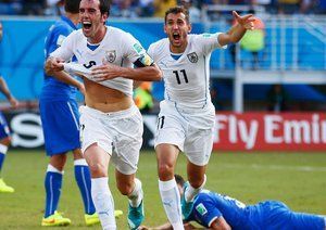 دیگو گودین|جشن دیگو گودین بعد از باز کردن دروازه تیم ملی ایتالیا.