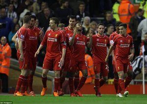 شادی بازیکنان لیورپول|لیورپول 2 - 0 نیوکاسل / لیگ جزیره