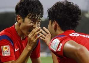 شادی بازیکنان کره بعد از گلزنی