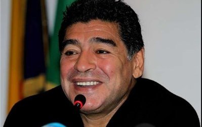 مارادونا برای تماشای بازی ایران وارد شهر بلوهوریزنته شد