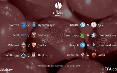 قرعه‌کشی مرحله یک‌هشتم نهایی لیگ اروپا / ولفسبورگ حریف اینتر شد و رم به فیورنتینا خورد