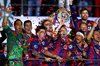 جشن قهرمانی بارسلونا در لیگ قهرمانان 2015