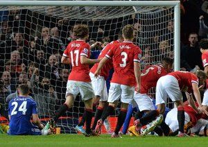 شادمانی بازیکنان منچستر|منچستر یونایتد 1 - 1 چلسی / لیگ جزیره