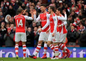 شادی توپچی ها|آرسنال 5 - 0 آستون ویلا / لیگ جزیره