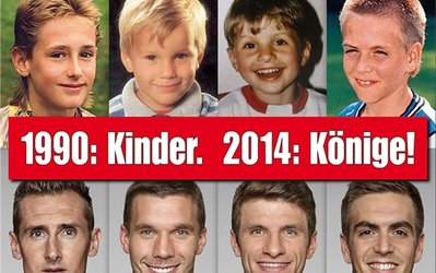 عکس روز | لام، مولر، پودولوسکی و کلوزه شیفته فوتبال از ایام کودکی