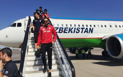 ورود تیم ملی فوتبال به ترکمنستان + تصاویر