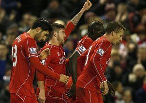 شادی بازیکنان لیورپول|لیورپول 4 - 1 سوانسی / لیگ جزیره