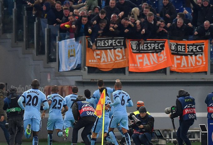 شادی بازیکنان من سیتی