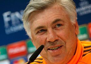 نشست مطبوعاتی سرمربی رئال پیش از فینال لیگ قهرمانان اروپا|کارلو آنجلوتی در کنفرانس مطبوعاتی پیش از دیدار تیمش برابر اتلتیکو مادرید در فینال لیگ قهرمانان اروپا با خبرنگاران دیدار می کند.