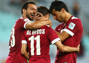 شادی بازیکنان قطر|قطر 1 - 2 بحرین / جام ملت های آسیا 2015