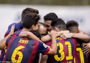 شادمانی بازیکن بارسا