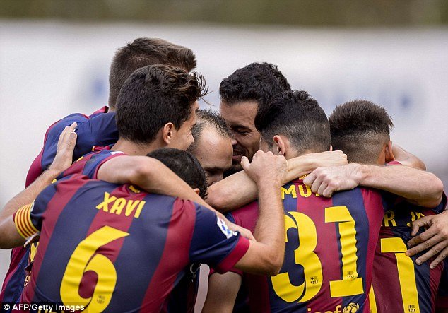 شادمانی بازیکن بارسا