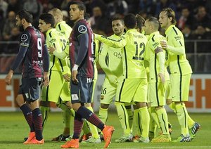 شادمانی بازیکنان بارسلونا