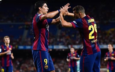 لوئیس سوارز برای نخستین بار با پیراهن بارسلونا به میدان رفت