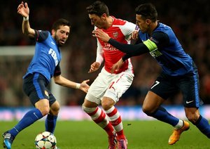 مسوت اوزیل|آرسنال 1 - 3 موناکو / لیگ قهرمانان