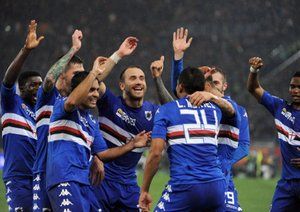 شادی بازیکنان سمپدوریا|رم 0 - 2 سامپدوریا / سری آ